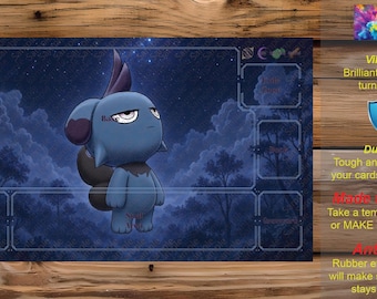 Make Your Own Custom TCG Playmat - Custom Zones for Single/Multiplayer.  Single/Double Sided. Palworld OCG - C01-Depresso Late Night Hustler
