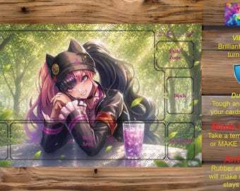 Make Your Own Custom TCG Playmat - Custom Zones for Single/Multiplayer.  Single/Double Sided. Palworld OCG - C01 - Zoe's Strategy (SP)