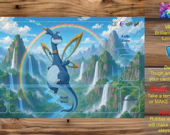 Make Your Own Custom TCG Playmat - Custom Zones for Single.  Single/Double Sided. Palworld OCG CT01 - Elphidran Aqua Gentle Ripples (TSP)