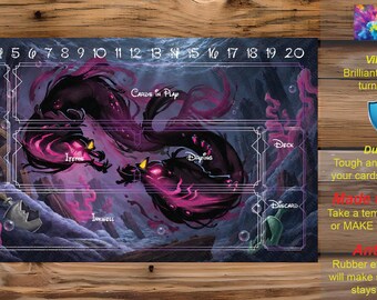 Make Your Own Custom Lorcana TCG Playmat - Single/Double Sided, Can Be Stitched! - CXP04 - Flotsam and Jetsam Promo