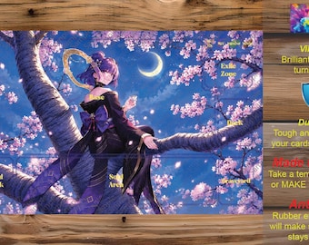Make Your Own Custom TCG Playmat - Custom Zones for Single/Multiplayer.  Single/Double Sided. Palworld OCG - C02 - Saya (SSP)