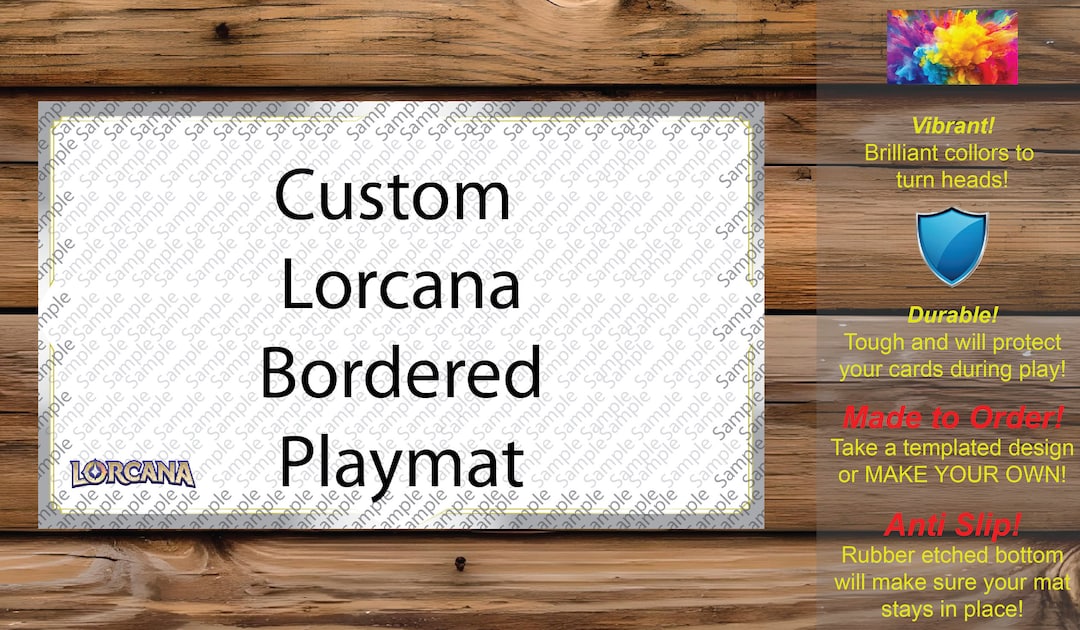 Lorcana Custom Make Your Own Playmat Just Art, Side Frame With Tinting