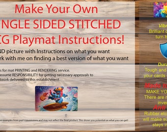 Make Your Own Custom TCG Playmat - Lorcana, Pokemon, YuGiOh, MTG, Starwars Unlimited, One Piece, Flesh&Blood - Single Sided Stiched