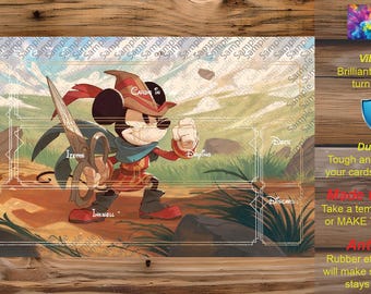 Make Your Own Custom Lorcana TCG Playmat - Single/Double Sided, Can Be Stitched! - C01 - Mickey Mouse Brave Little Tailor