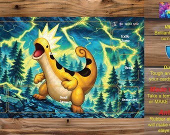 Make Your Own Custom TCG Playmat - Custom Zones for Single/Multiplayer.  Single/Double Sided. Palworld OCG - C02 - Relaxaurus Lux