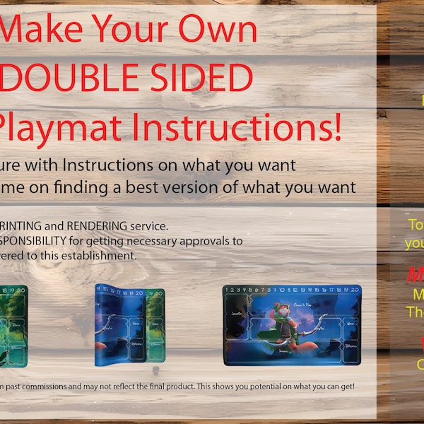 Make Your Own TCG Playmat - Lorcana, Pokemon, YuGiOh, MTG, Starwars Unlimited, One Piece, Flesh&Blood - Double Sided