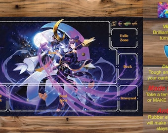 Make Your Own Custom TCG Playmat - Custom Zones for Single/Multiplayer.  Single/Double Sided. Palworld OCG - C02 - Saya and Selyne