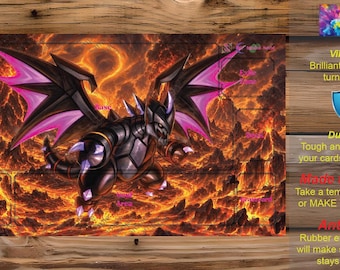 Make Your Own Custom TCG Playmat - Custom Zones for Single/Multiplayer.  Single/Double Sided. Palworld OCG TC01 -Astegon Aegis WyvernofDeath
