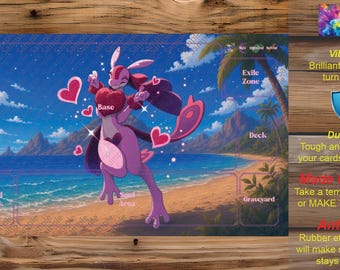 Make Your Own Custom TCG Playmat - Custom Zones for Single/Multiplayer.  Single/Double Sided. Palworld OCG - C01 - Lovander Heart Stealer