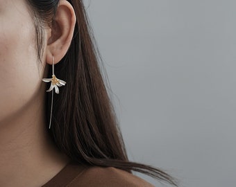 Osmanthus Fragrans Flower Earrings, Floral Earrings, Bohemian earrings, Vintage earrings, Statement earrings, Dangle Earrings, Drop Earring