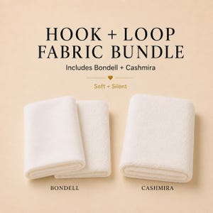 Bondell and Cashmira Fabric Bundle | Soft Hook and Loop Style Fabric Set | Sewable Fastener Fabric for Sewing Crafts Costumes