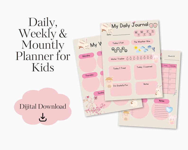 Planner for Kids Printable Best Digital Planner Kids Daily Planner ...