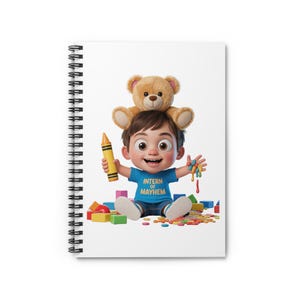 Cuaderno para niños: diario escolar divertido y lúdico, útiles escolares, toma de notas creativa para niños, diario en espiral con líneas rayadas para niños.