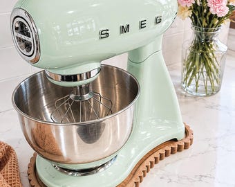 Plateau coulissant SMEG Millie | Lame en bois pour mixeur SMEG 5 pte | Plateau festonné pour mélangeur en bois | Aide-comptoir de cuisine