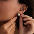 Natural Freshwater Pearl Stud Earrings, Minimalist CZ Diamond Pearl Earrings,Wedding Earrings,Pearl Jewelry,Bridesmaid Gift,Mothers Day Gift