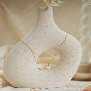 Collier de perles unique délicat, collier de mariée, collier simple, collier minimaliste, collier de tous les jours, cadeau de demoiselle d'honneur, cadeau de fête des mères image 7