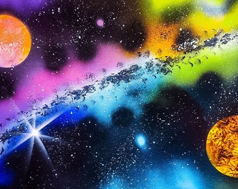 Galaxy Spray Paint Art