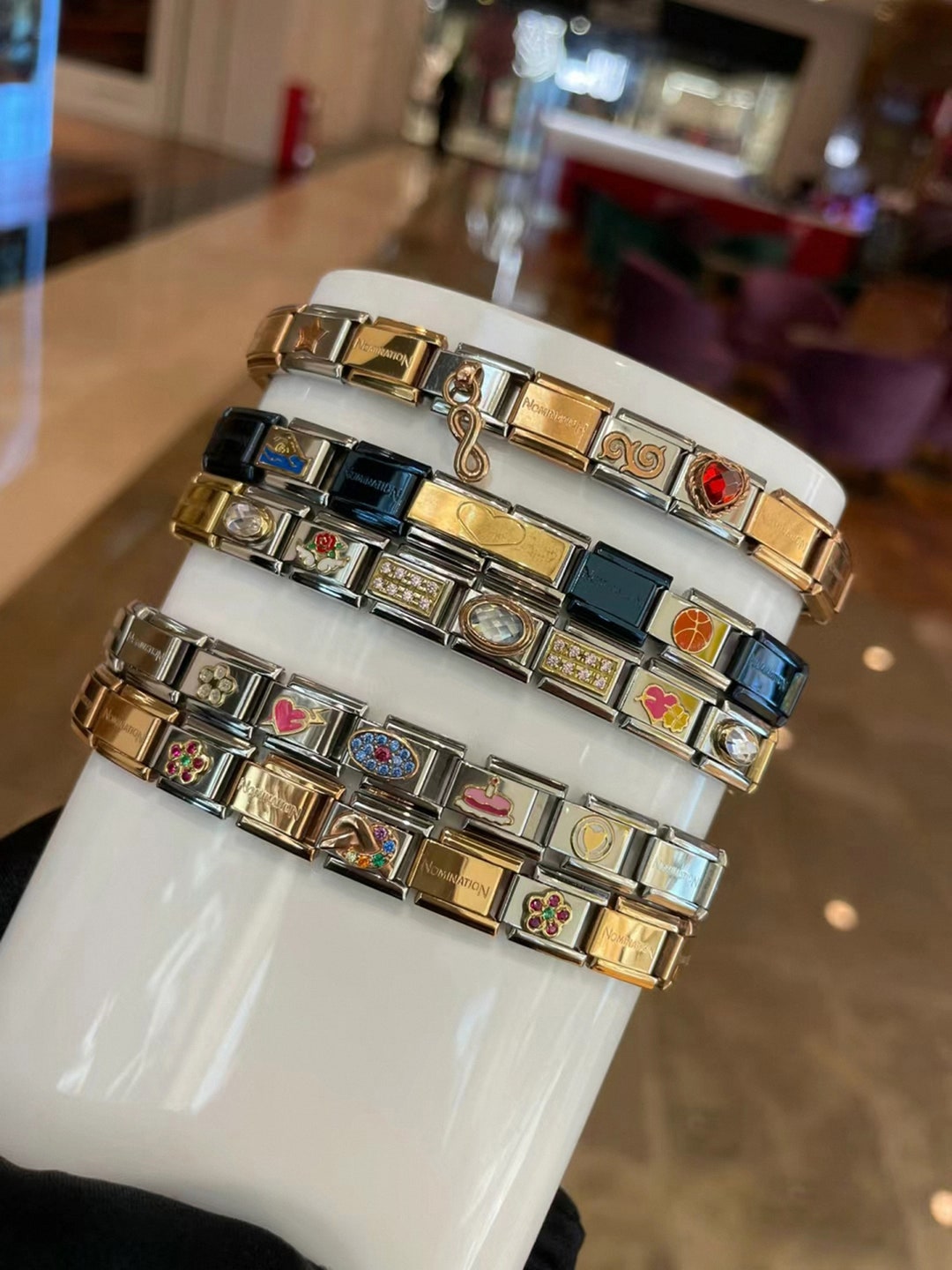 18 Links Italian Charm Bracelet, 2000s Jewelry, Vintage Italian Charm