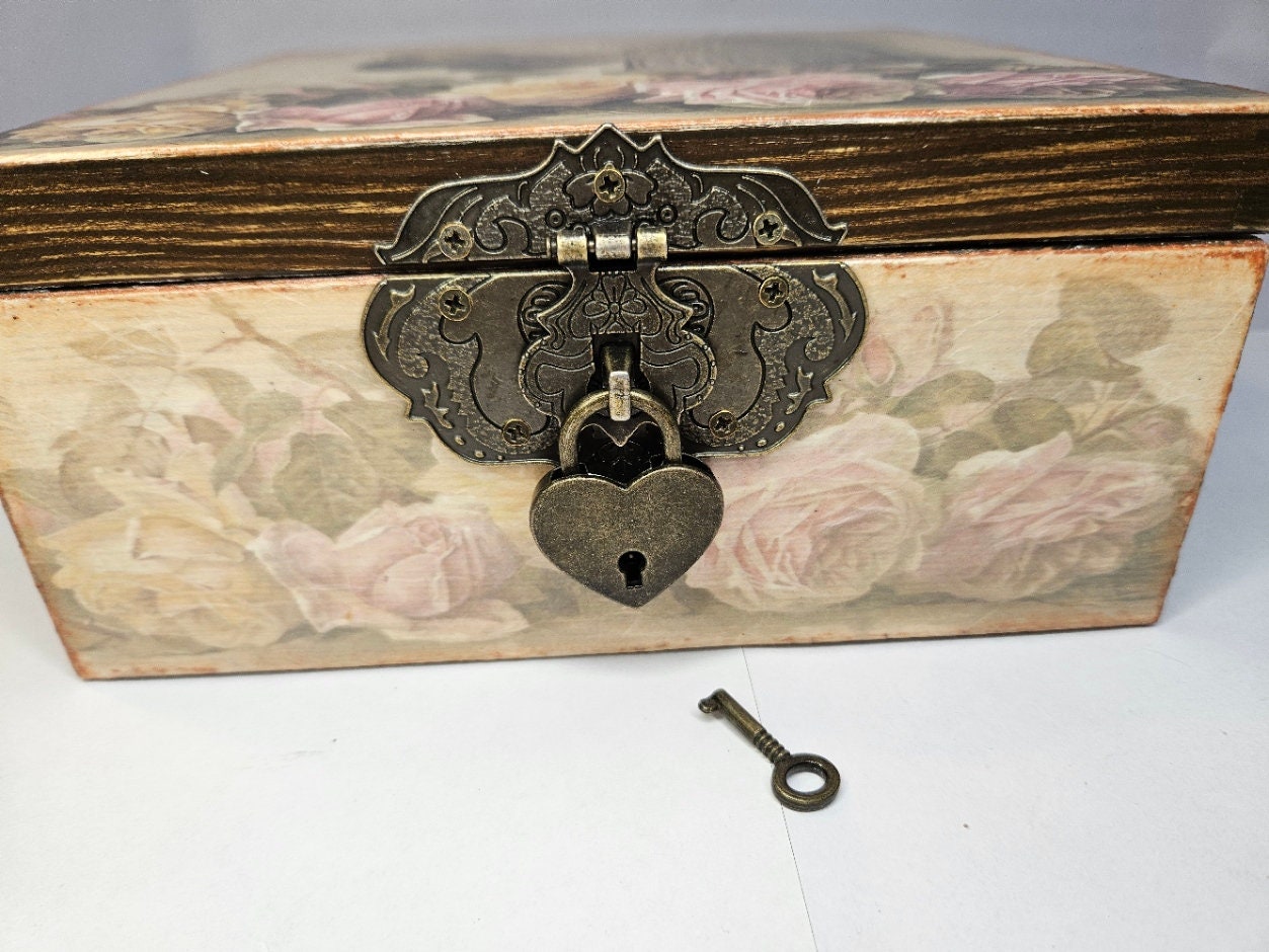 Large Wooden Chest Decorated With Decoupage Technique With Roses ...