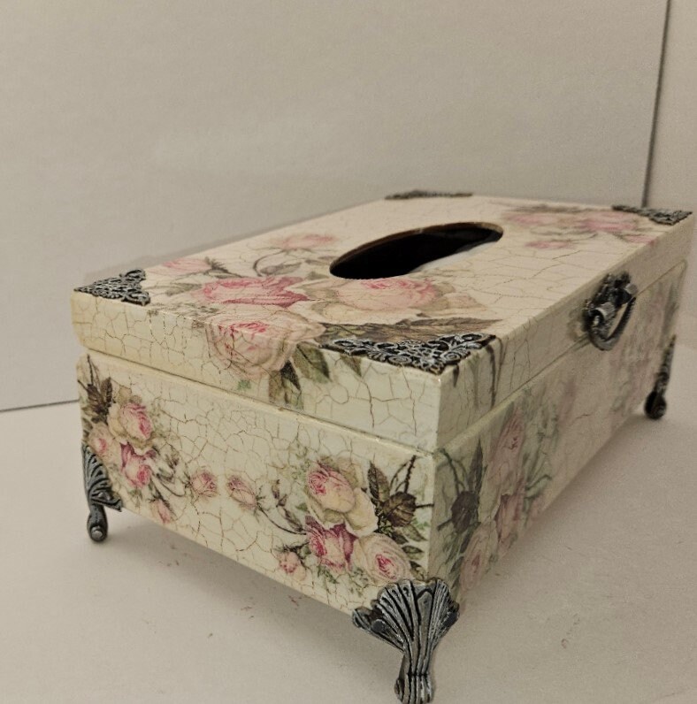 Step Into Timeless Romance: Handcrafted Wooden Tissue Box Cover With ...