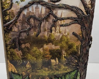 Step into the Enchanting World of Decor with our Handcrafted Wooden Box, a Perfect Replica of an Ancient Tome