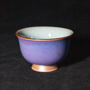 Tea Cup from Jingdezhen, Purple, Light-Blue