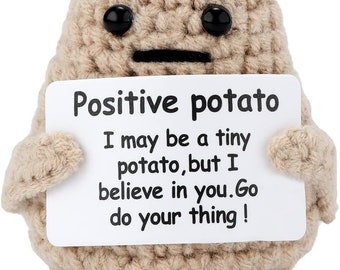 3 inch Knitted Potato Toy with Card Creative Cute Wool Inspirational