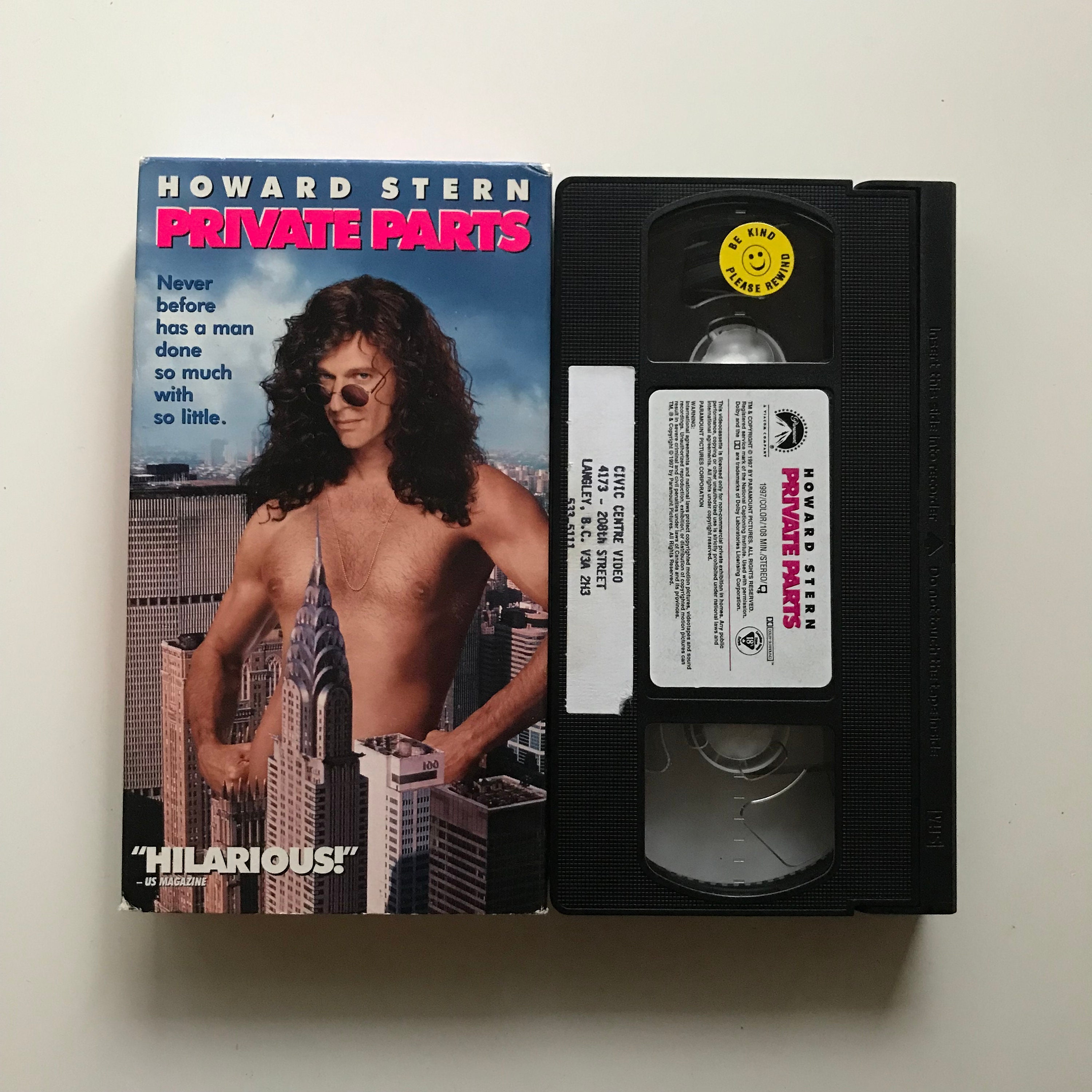 Vintage Private Parts VHS Tape 90s Cult Comedy Howard Stern