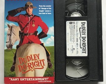 Dudley Do Right VHS Tape 90s Brendan Fraser Wacky Comedy