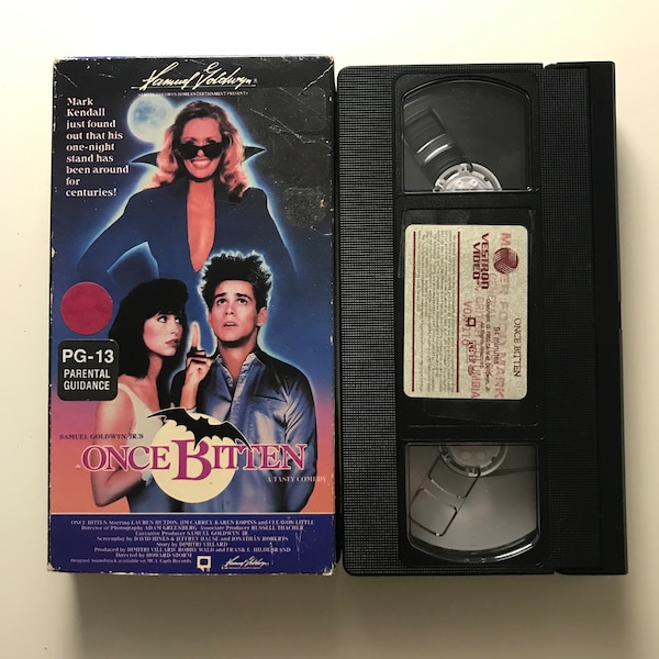 Once Bitten VHS Tape Vestron Video 80s Jim Carrey Comedy