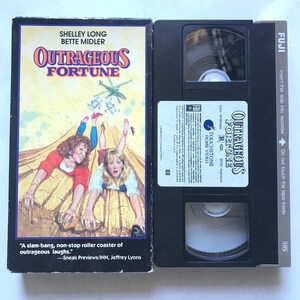 Outrageous Fortune VHS Tape Shelley Long Bette Midler 80s Nostalgia