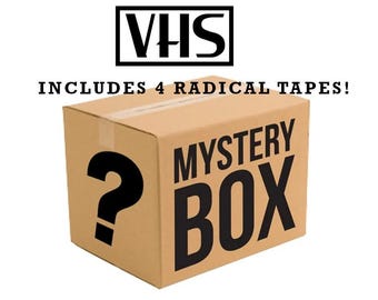 VHS Mystery Box - 4 Mixed Genre VHS Tapes Retro 80s 90s Analog Gift