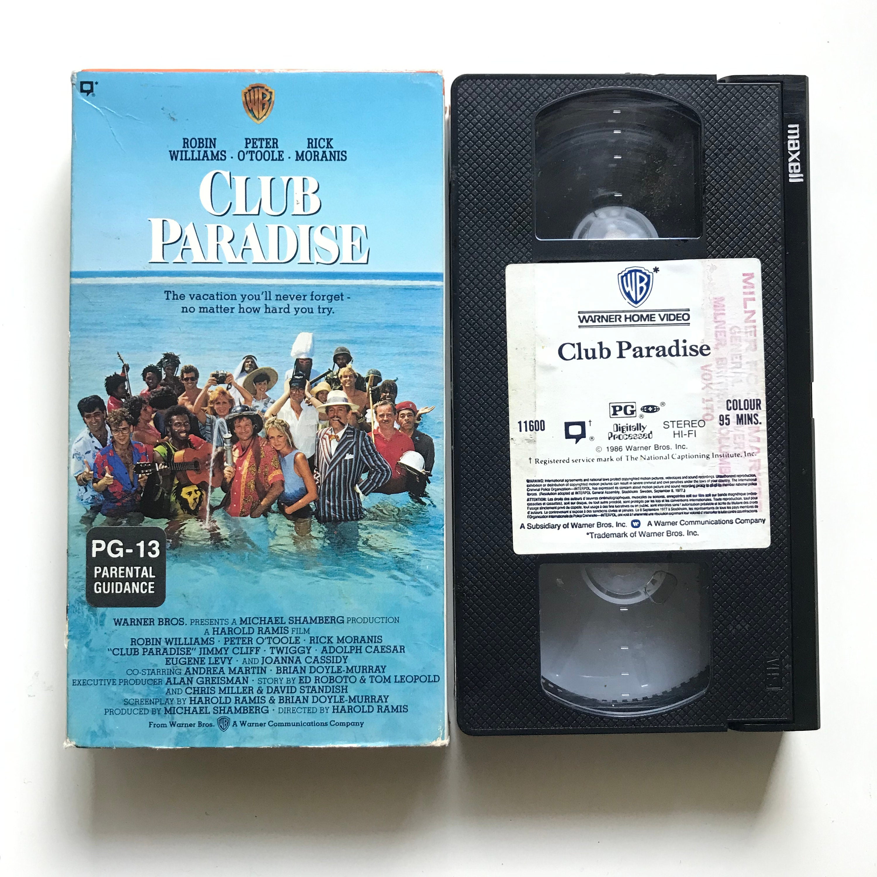 Club Paradise VHS Tape 80s Comedy Warner Bros Robin Williams