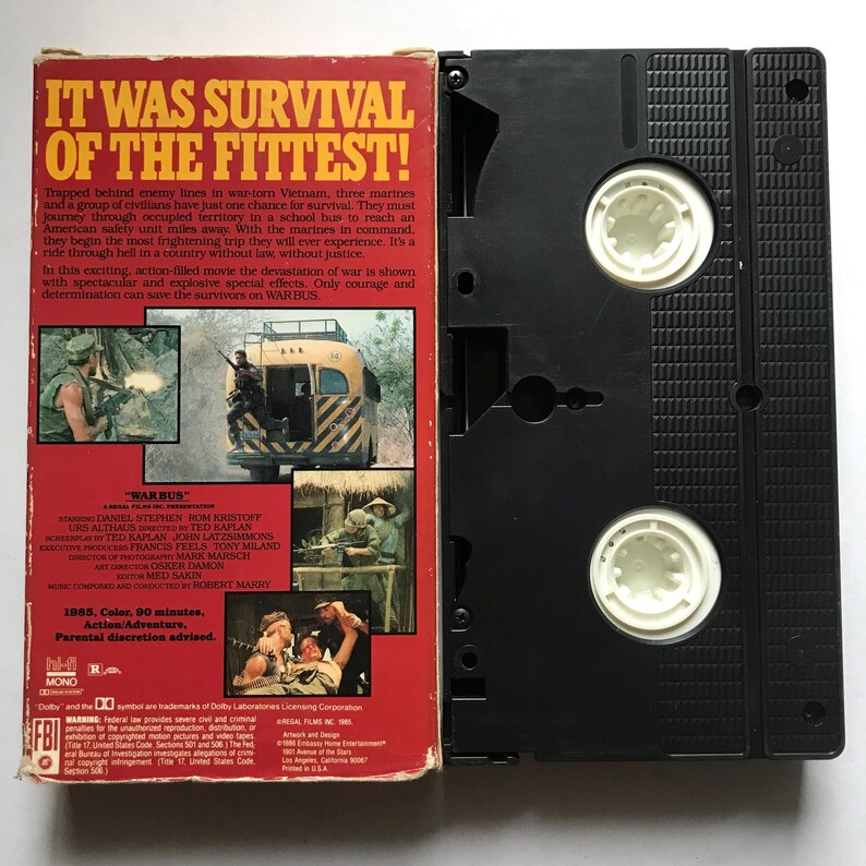 Rambo Ripoff Warbus VHS Tape 80s Action War Embassy Home Entertainment Italian Rambo ...