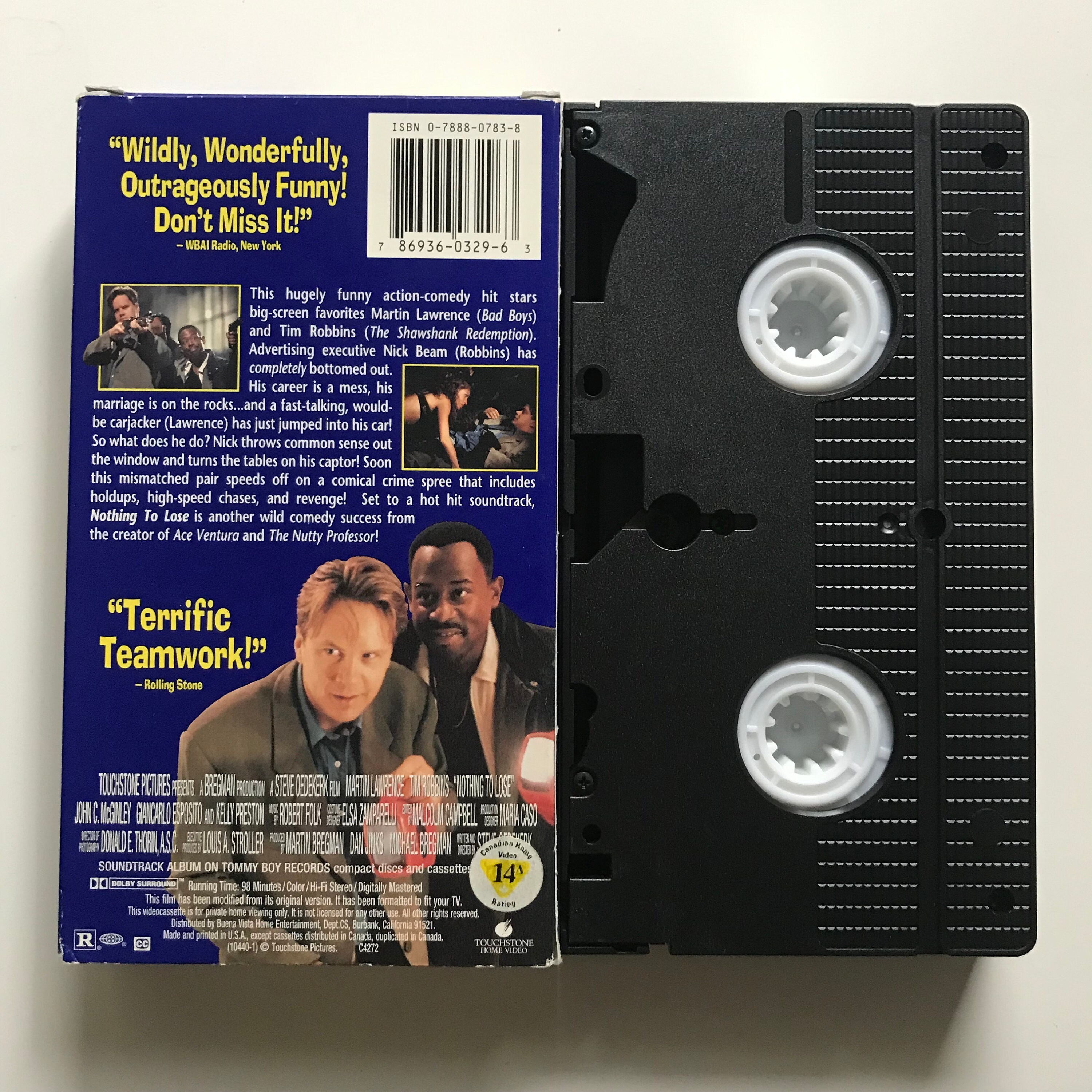 Nothing to Lose VHS Tape 90s Comedy Tim Robbins Martin Lawrence