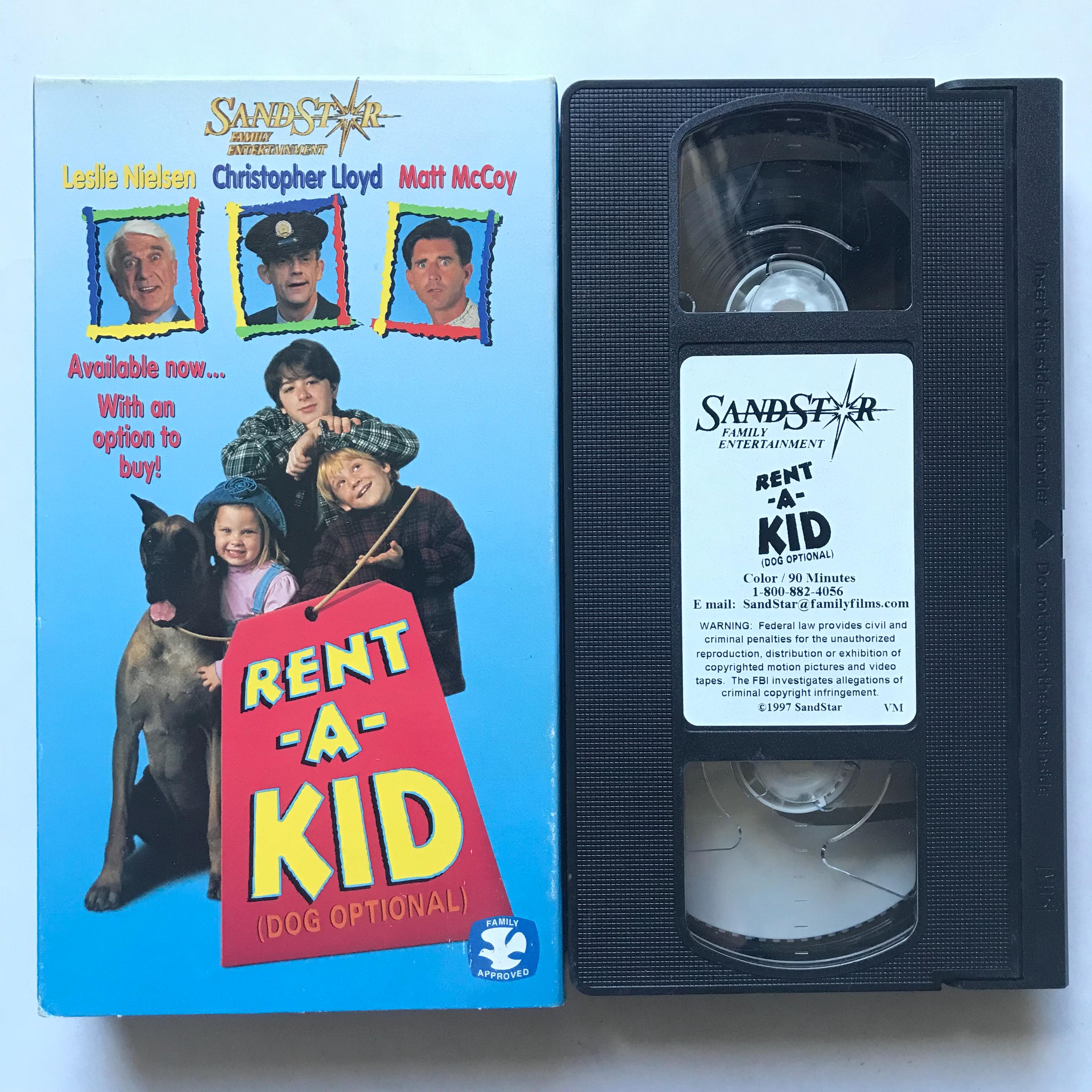 Rent A Kid VHS Tape 90s Leslie Nielsen Christopher Lloyd Matt