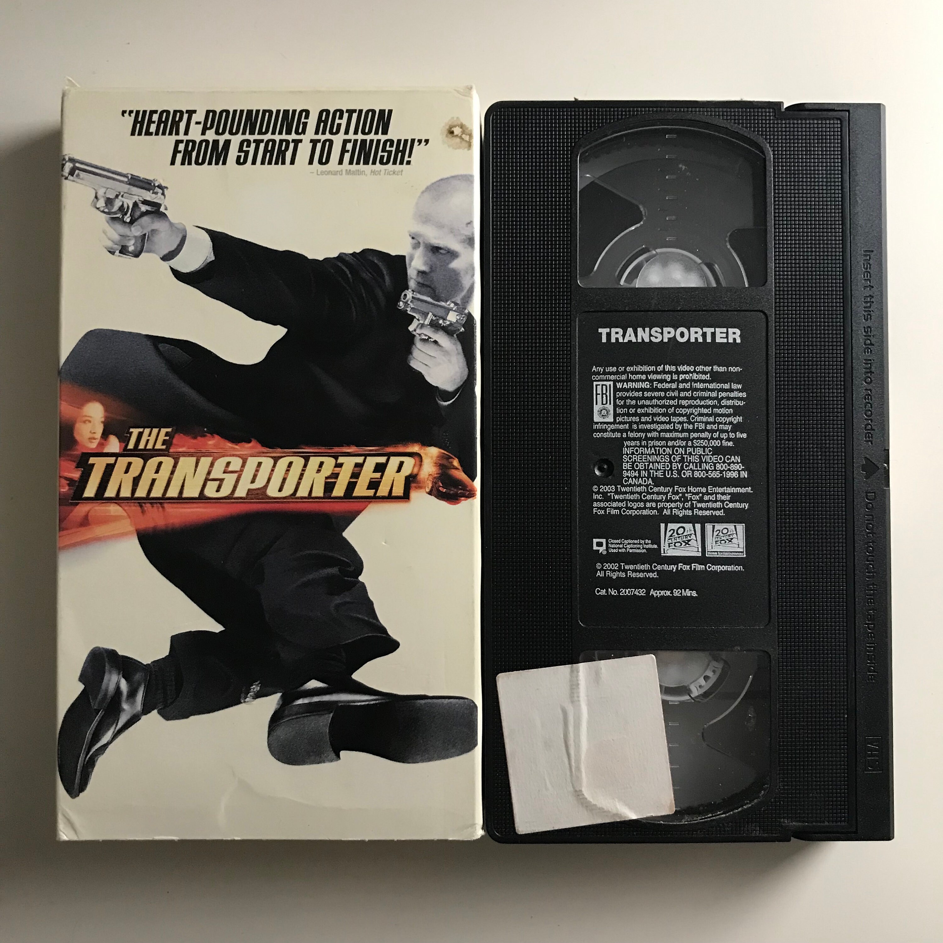 The Transporter VHS Tape 2002 Action Jason Statham Canada