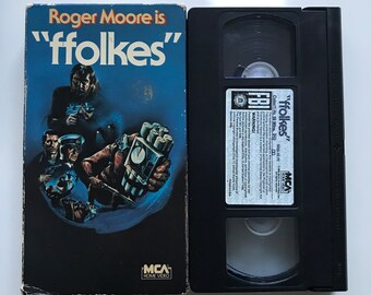 Vintage ffolkes VHS Tape MCA Home Video 80s Roger Moore Anthony Perkins