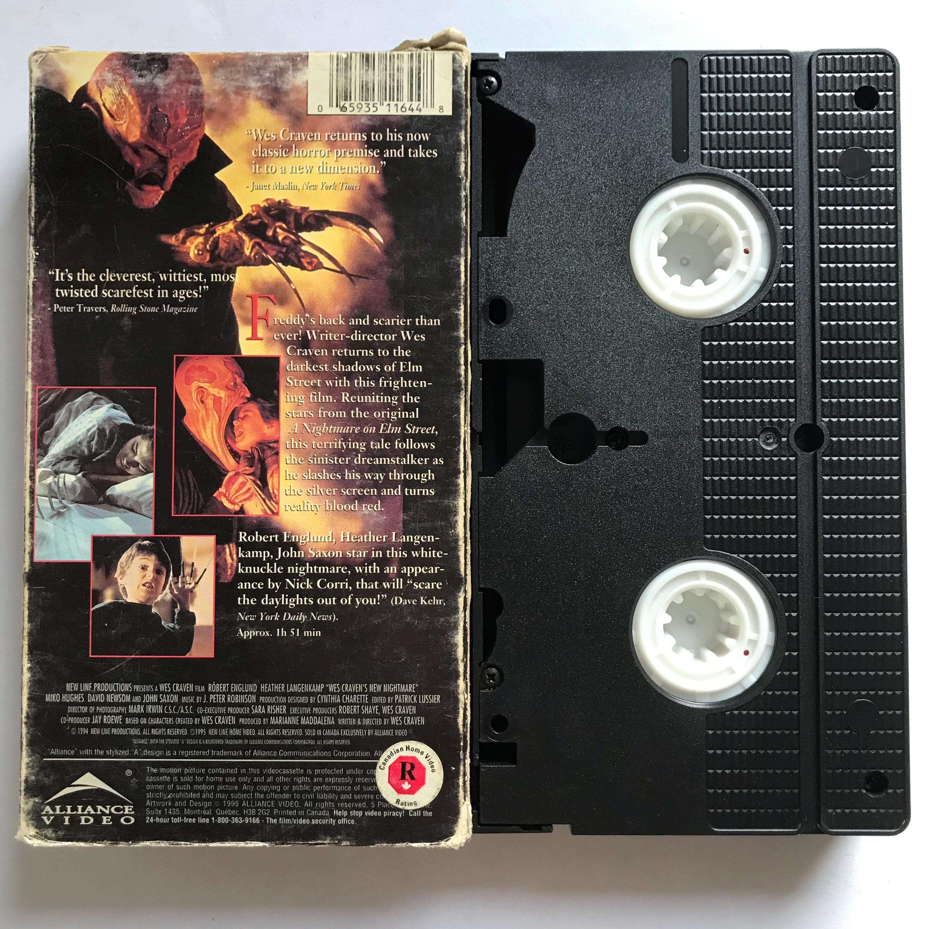 Wes Craven's New Nightmare VHS Tape 90s Horror Nightmare on