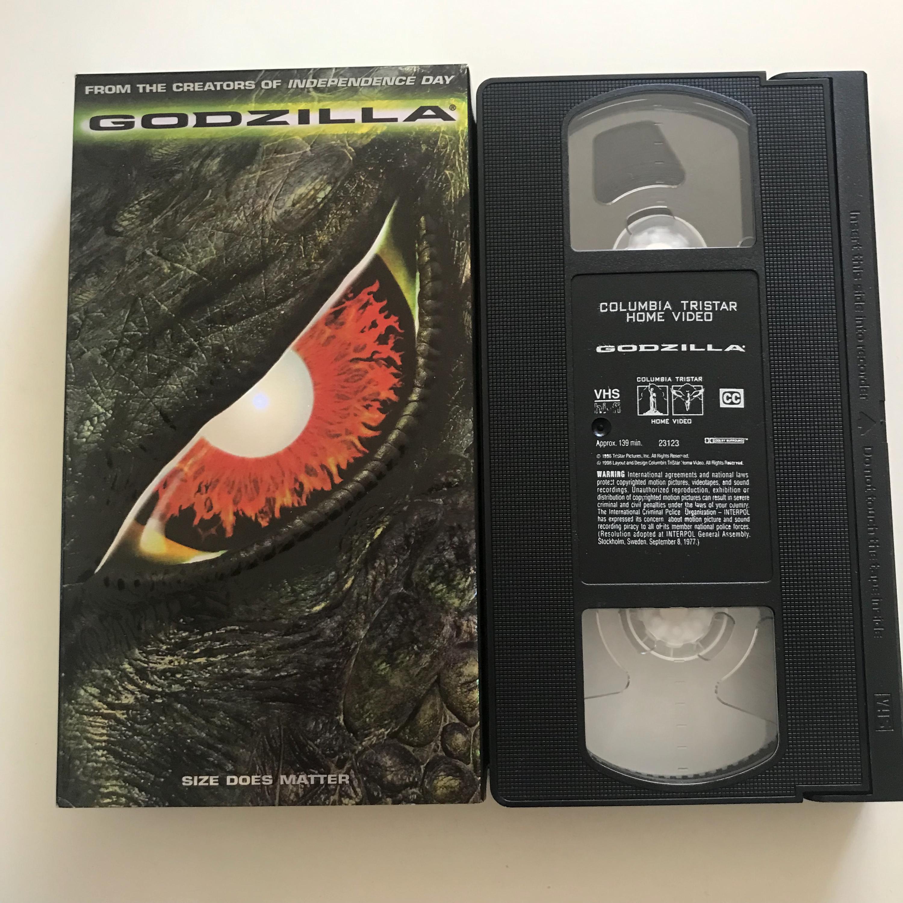 Vintage Godzilla VHS Tape 1998 Action Horror Monster Movie