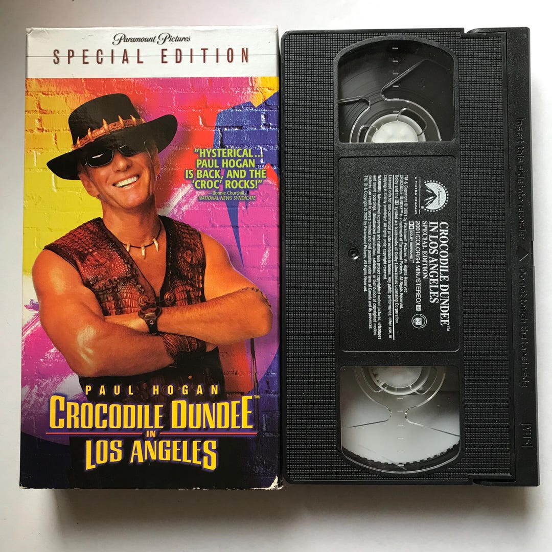 Crocodile Dundee in Los Angeles VHS Tape Retro 2000s Paul Hogan Comedy