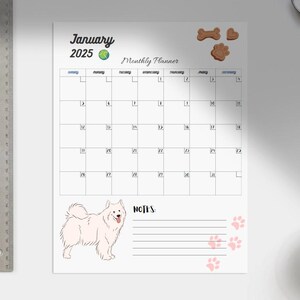 2025 Dog Calendar, Monthly Planner with Adorable Puppies, Pet Lover Gift, Cute Canine Art, Whimsical Doggy Illustrations