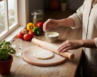 Planche à rouler en marbre rose | Chakla en pierre naturelle fabriqué à la main