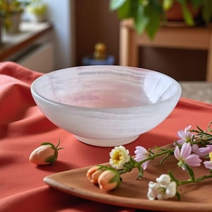 Eakdant Product Handcrafted 4-Inch White Onyx Stone Bowl | Decorative Marble Bowl | Natural Onyx Crystal Bowl | Luxury Home Decor Accent |