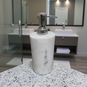 Eakdant Product Elegant White Marble Soap Dispenser – Handcrafted Natural Stone Lotion Pump for Bathroom & Kitchen Decor