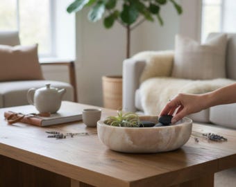 Handmade Natural Marble Bowl | Minimalist Home Decor Centerpiece