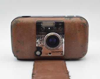 Vintage Olympus LT-1 35mm Film Camera - Green Ultra Compact Point