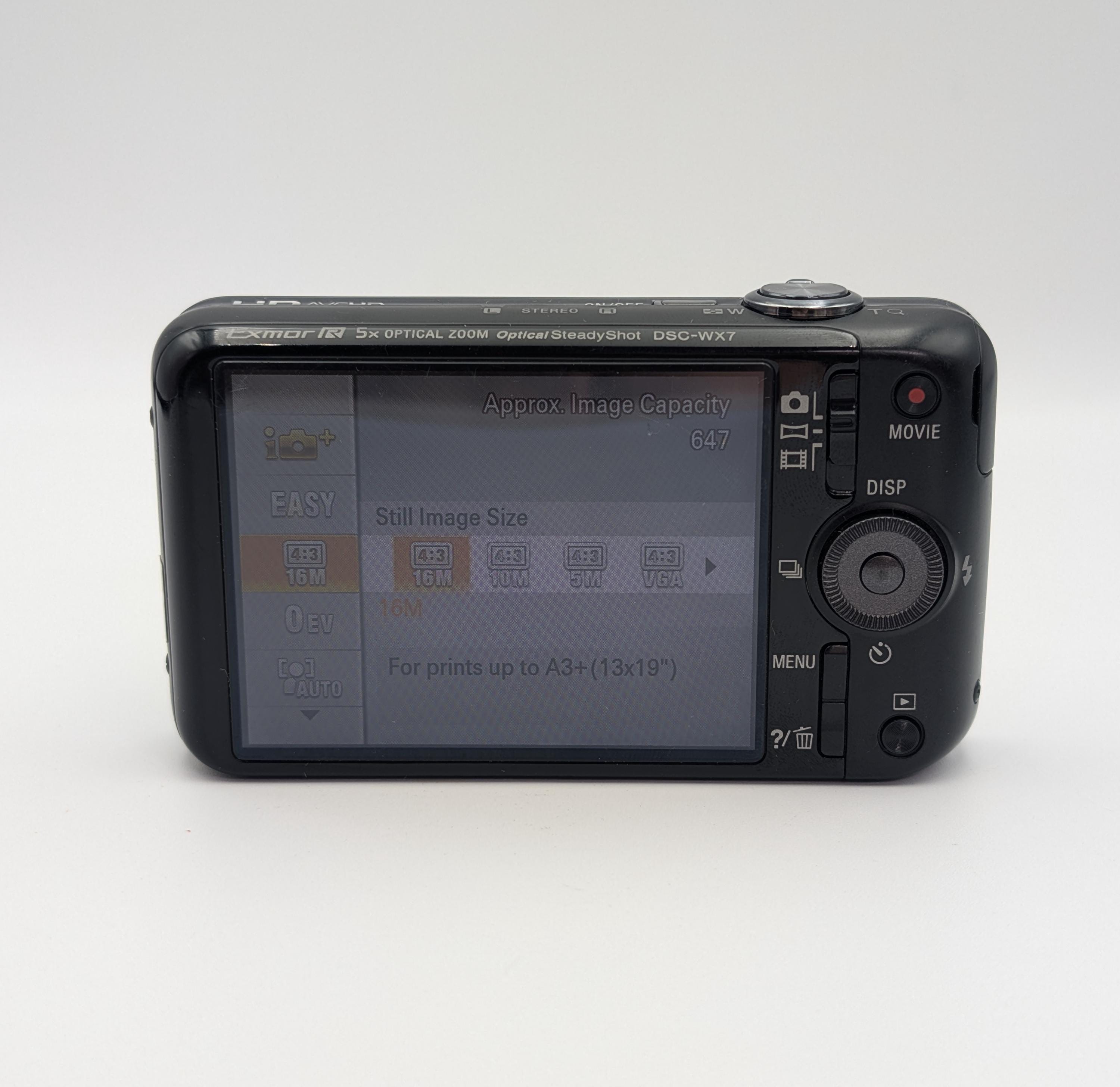 Sony Cyber-shot DSC-WX7 Black 16.2MP Compact Digital Camera 5x - Etsy