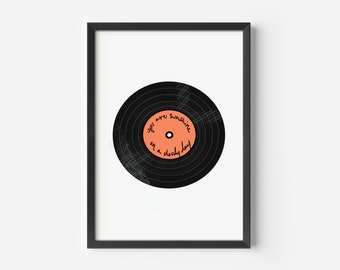 Record Wall Art, Retro Music lover gift, Vintage Poster for Gallery Wall, Framed