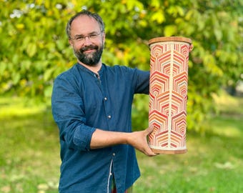 Wide Rain Column Rain Stick – 10-Min Constant Rain Sound | Natural Jute Finish | Sound Bath Instrument